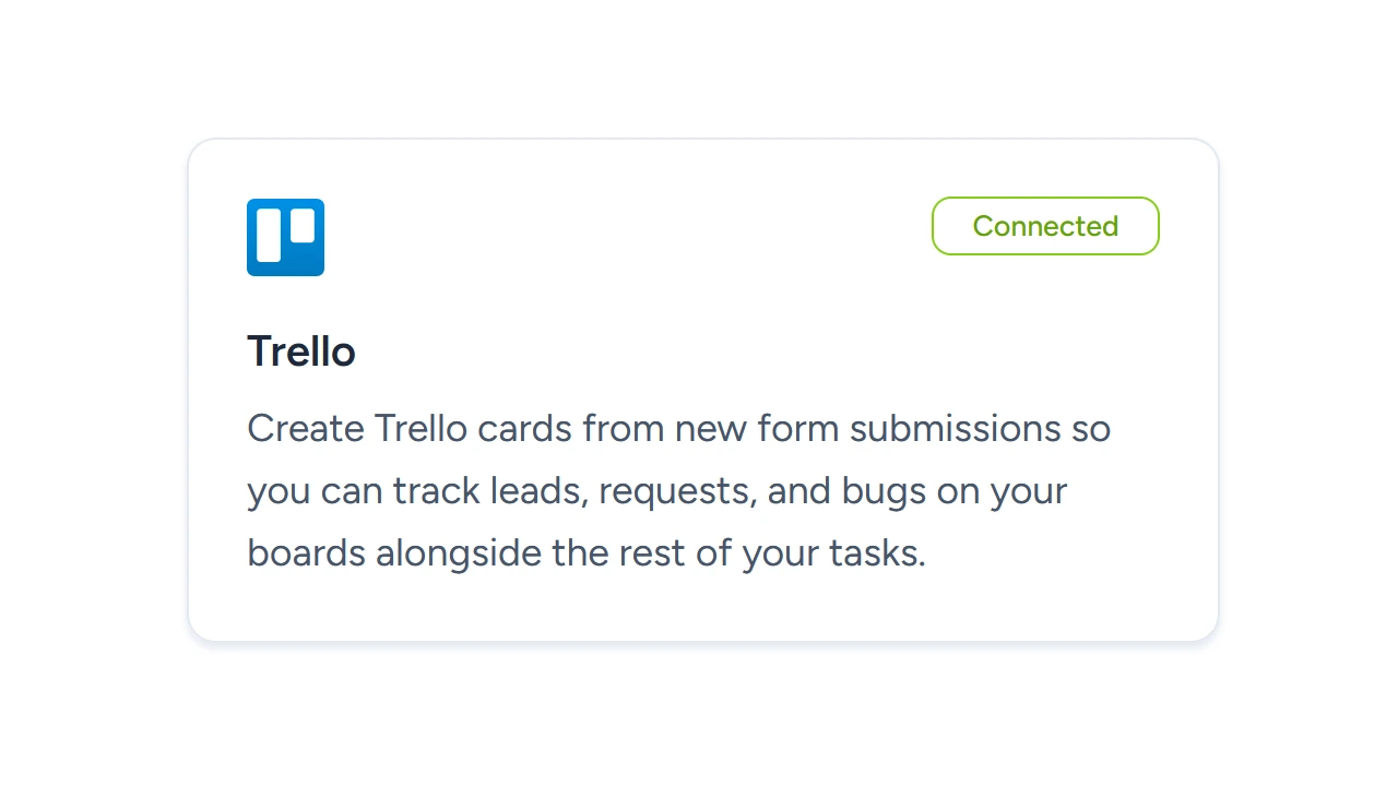 Automatically create Trello cards from website form submissions